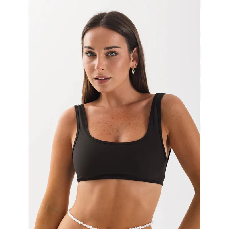 DAIKIRI BIKINIS - Daikiri Top de Bikini Mujer Negro Liso Ajustable Extra Confort UV 50+