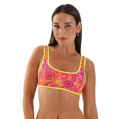 DAIKIRI BIKINIS - Daikiri Top de Bikini Mujer Rosa Estampado Deportivo Extra Confort Protección UV 50+