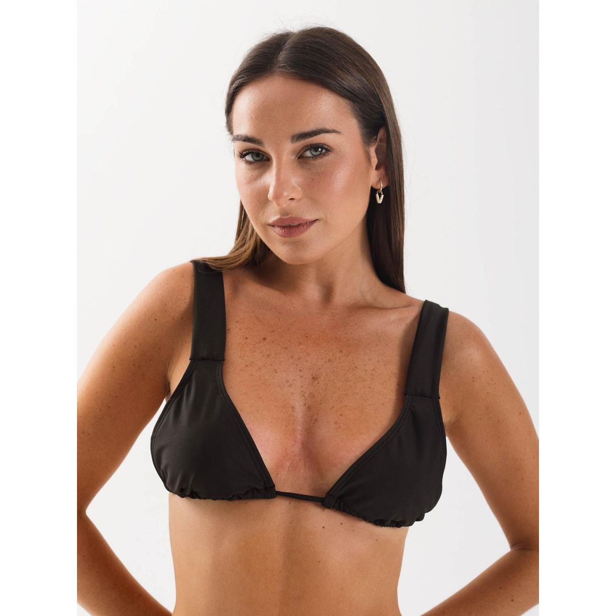 DAIKIRI BIKINIS - Daikiri Top de Bikini Mujer Negro Liso Triángulo Ajustable Protección UV 50+