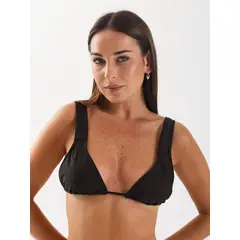DAIKIRI BIKINIS - Daikiri Top de Bikini Mujer Negro Liso Triángulo Ajustable Protección UV 50+