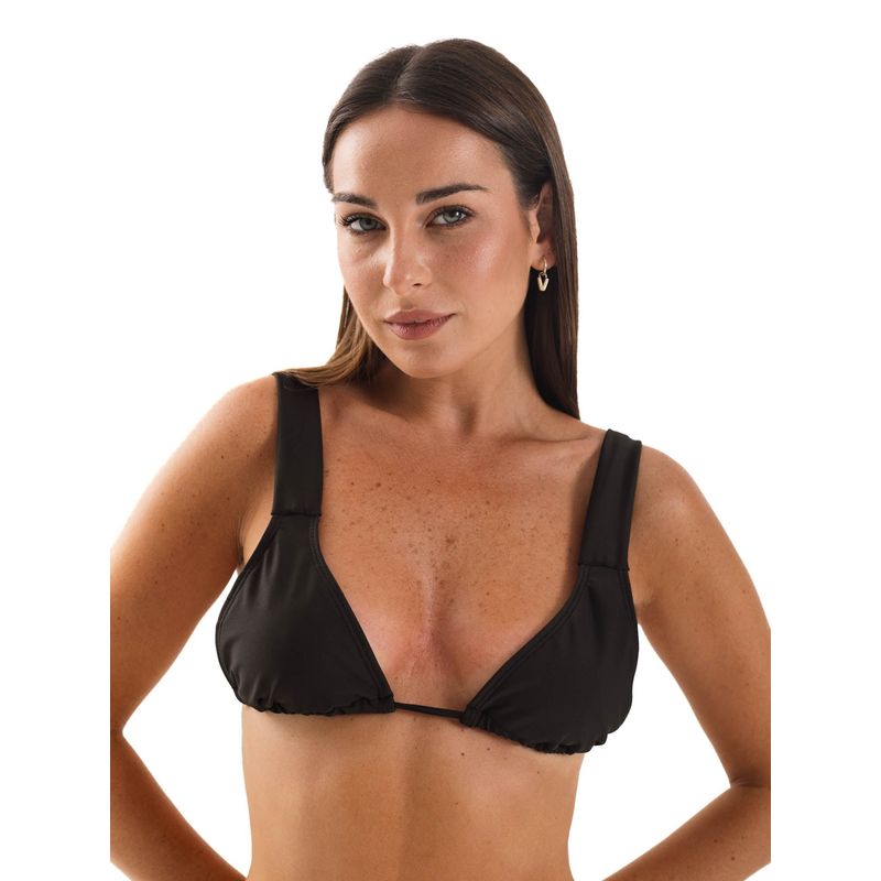DAIKIRI BIKINIS - Daikiri Top de Bikini Mujer Negro Liso Triángulo Ajustable Protección UV 50+