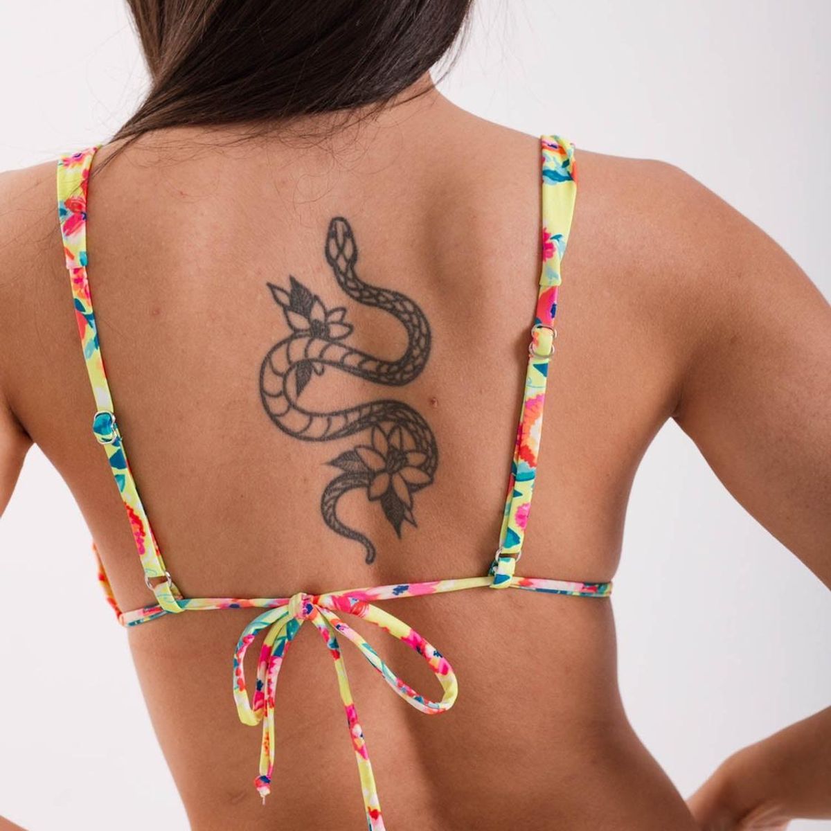 DAIKIRI BIKINIS - Daikiri Top de Bikini Mujer Amarillo Estampado Triángulo Ajustable Protección UV 50+