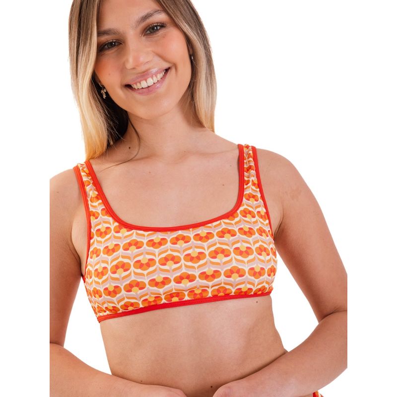 DAIKIRI BIKINIS - Daikiri Top de Bikini Mujer Crema Estampado Deportivo Extra Confort Protección UV 50+