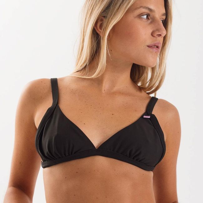 DAIKIRI BIKINIS - Daikiri Top de Bikini Mujer Negro Liso Triángulo Ajustable UV 50+