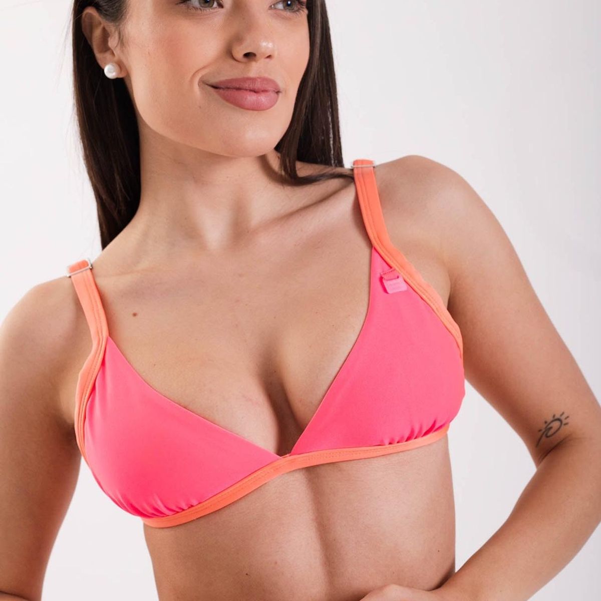 DAIKIRI BIKINIS - Daikiri Top de Bikini Mujer Chicle Liso Triángulo Ajustable Protección UV 50+