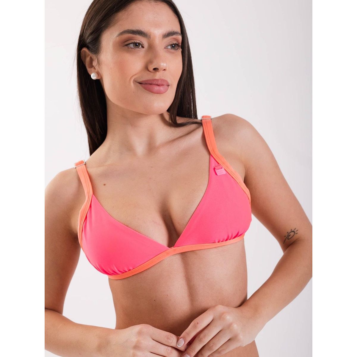 DAIKIRI BIKINIS - Daikiri Top de Bikini Mujer Chicle Liso Triángulo Ajustable Protección UV 50+