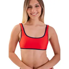 DAIKIRI BIKINIS - Daikiri Top de Bikini Mujer Rojo Liso Deportivo Extra Confort Protección UV 50+