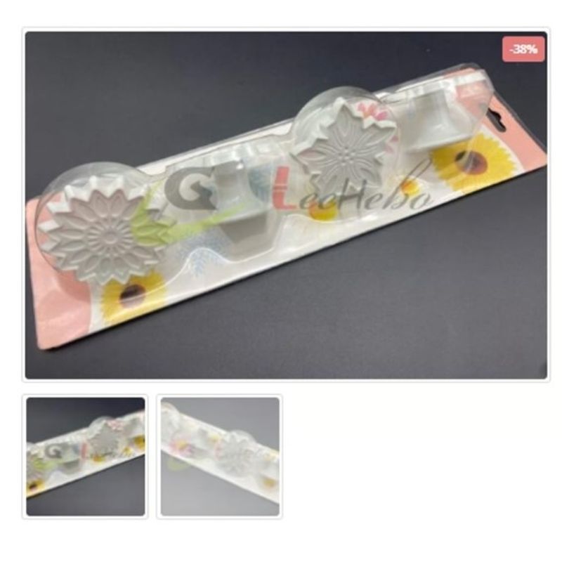GENERICO - Cortador De Galletas 4 Piezas Plastico Figura Flores