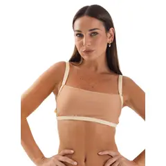 DAIKIRI BIKINIS - Daikiri Top de Bikini Mujer Cafe Liso Ajustable Extra Confort Protección UV 50+