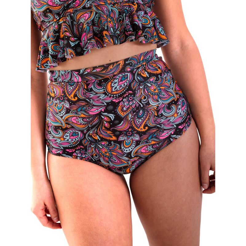 DAIKIRI BIKINIS - Daikiri Bottom de Bikini Mujer Negro Estampado Culote Extra Confort Protección UV 50+