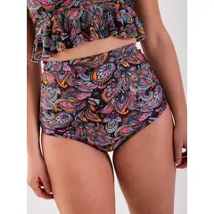 DAIKIRI BIKINIS - Daikiri Bottom de Bikini Mujer Negro Estampado Culote Extra Confort Protección UV 50+