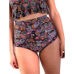 DAIKIRI BIKINIS - Daikiri Bottom de Bikini Mujer Negro Estampado Culote Extra Confort Protección UV 50+
