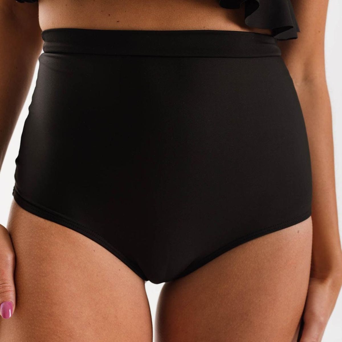 DAIKIRI BIKINIS - Daikiri Bottom de Bikini Mujer Negro Liso Culote Extra Confort UV 50+