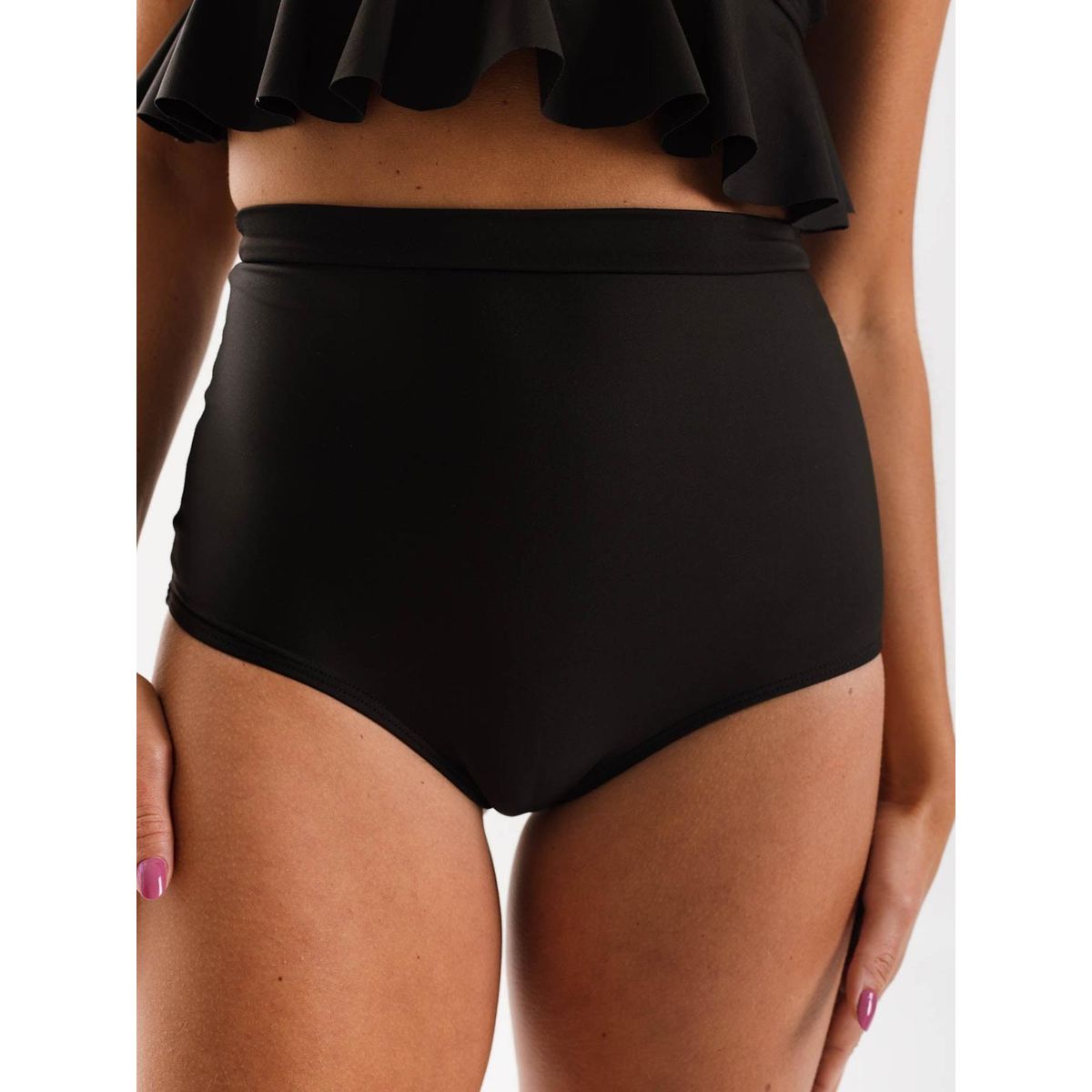 DAIKIRI BIKINIS - Daikiri Bottom de Bikini Mujer Negro Liso Culote Extra Confort UV 50+