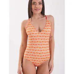 DAIKIRI BIKINIS - Daikiri Traje de Baño Mujer Crema Estampado Control Abdomen Culote Protección UV 50+