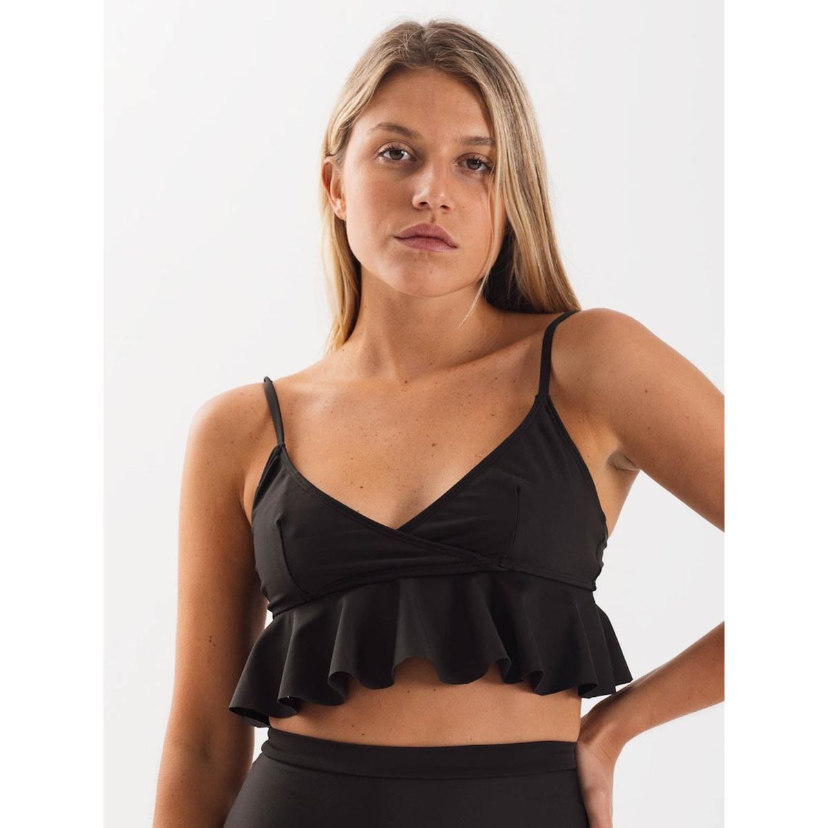 DAIKIRI BIKINIS - Daikiri Top de Bikini Mujer Negro Liso Triángulo Ajustable UV 50+