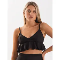 DAIKIRI BIKINIS - Daikiri Top de Bikini Mujer Negro Liso Triángulo Ajustable UV 50+