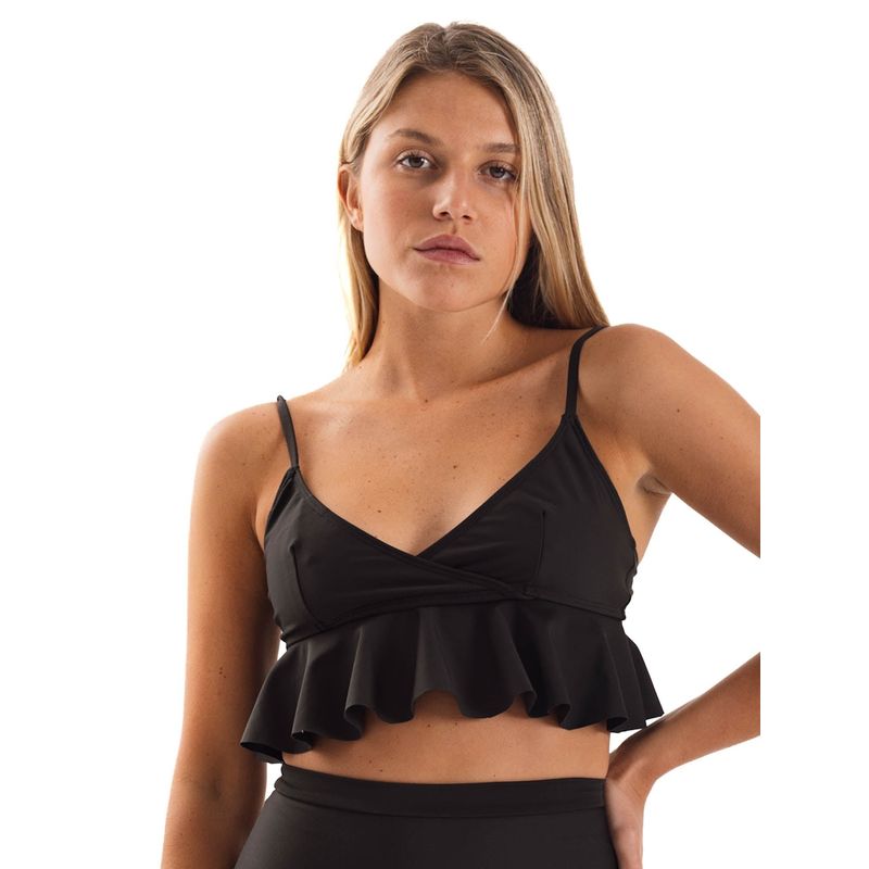 DAIKIRI BIKINIS - Daikiri Top de Bikini Mujer Negro Liso Triángulo Ajustable UV 50+