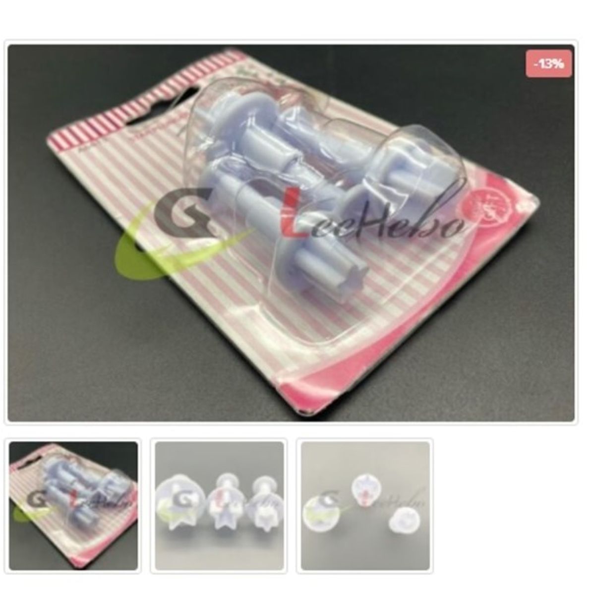 GENERICO - Cortador De Galletas 3 Piezas Plastico Figura Estrella