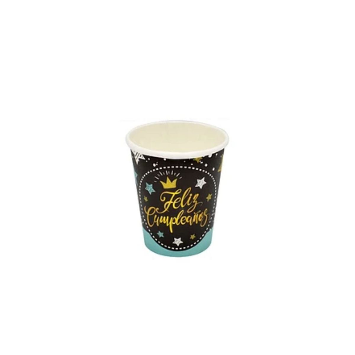 GENERICO - Vaso De Cartón Feliz Cumpleaños Azul 6pcs