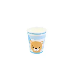 GENERICO - Vasos De Cartón Oso Celeste 6pcs 9oz
