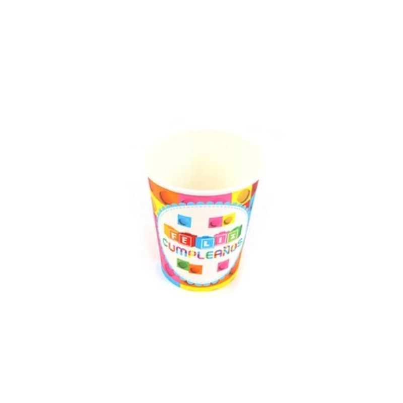 GENERICO - Vasos Feliz Cumpleaños Legos 6pcs 9oz