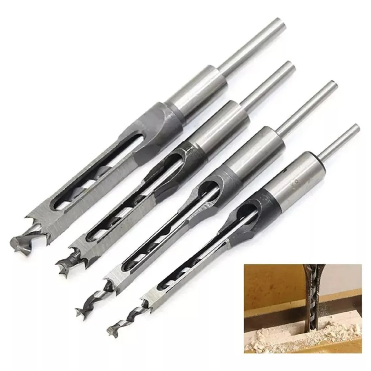 GENERICO - Broca Para Agujeros Cuadrados 4pcs Hss 12.7, 14, 15 Y 16 mm