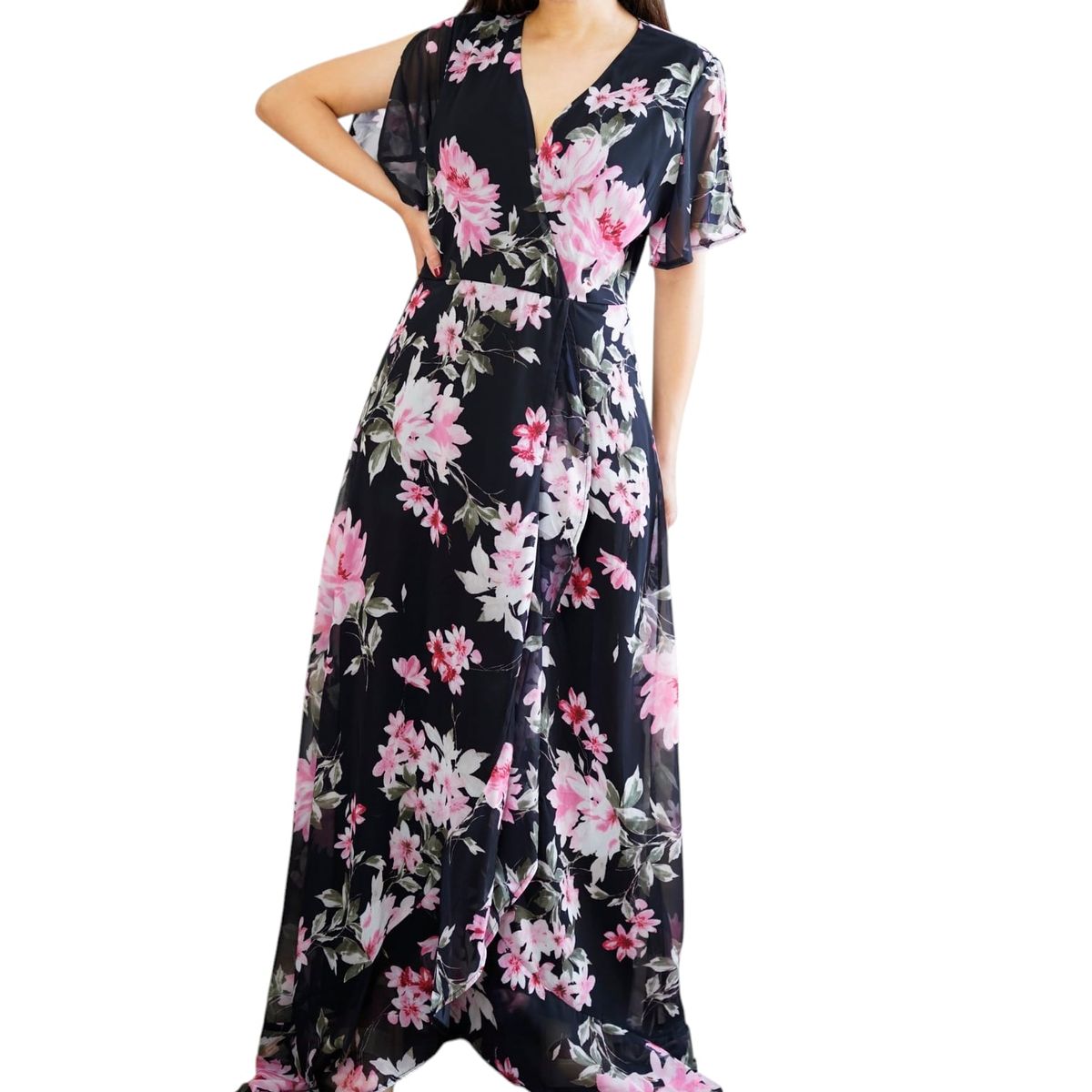 LUNA - VESTIDO DE FIESTA FLOREADO CIARA.-