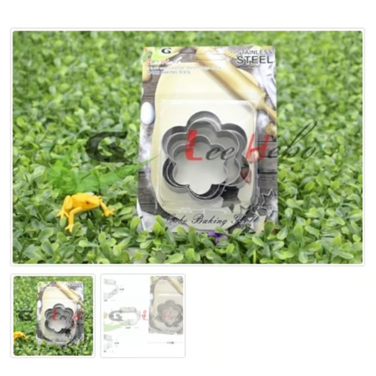 GENERICO - Cortador De Galletas 3 Piezas Acero Inoxidable Figura Flor