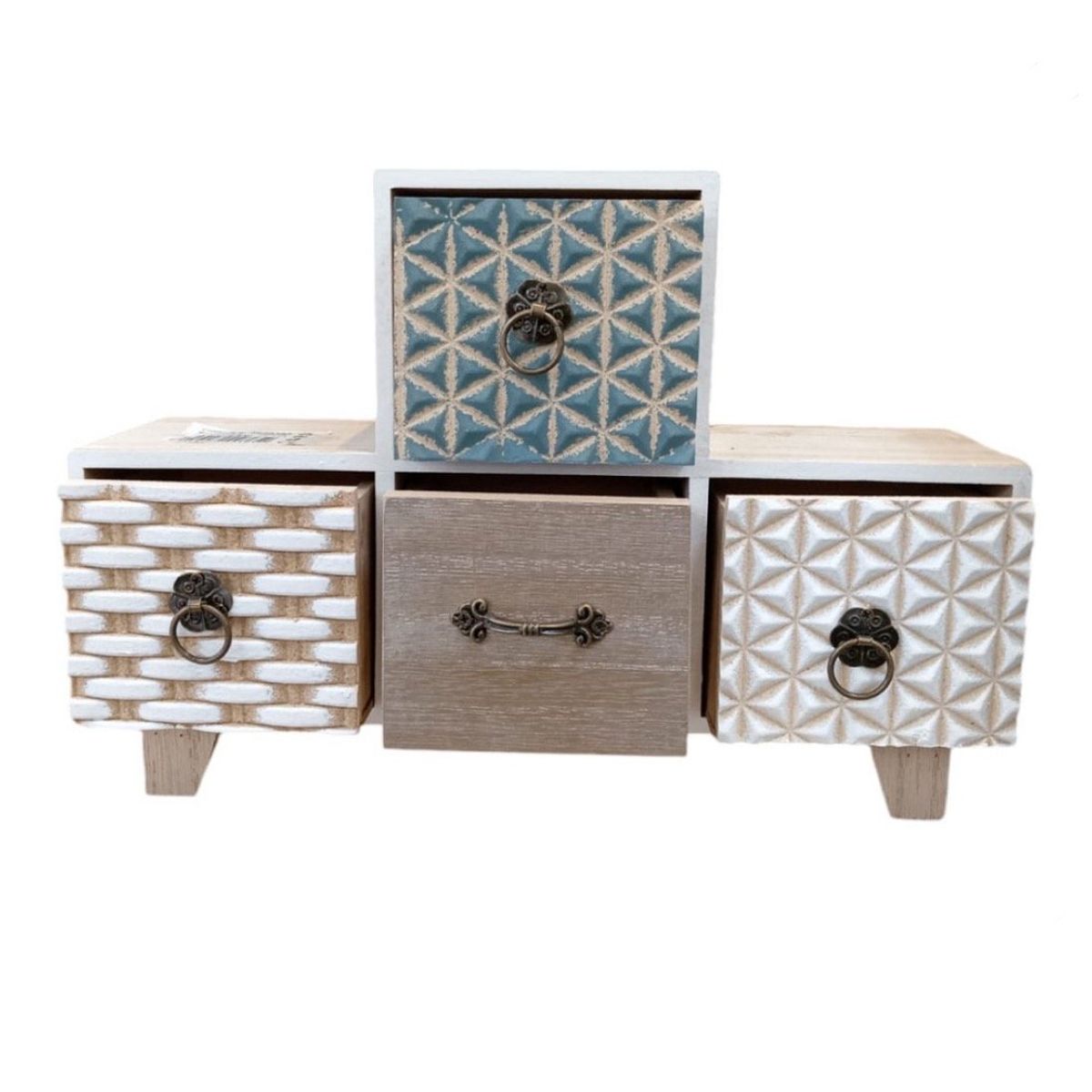 NO LOGO - Organizador Madera 4 Cajones Entramado