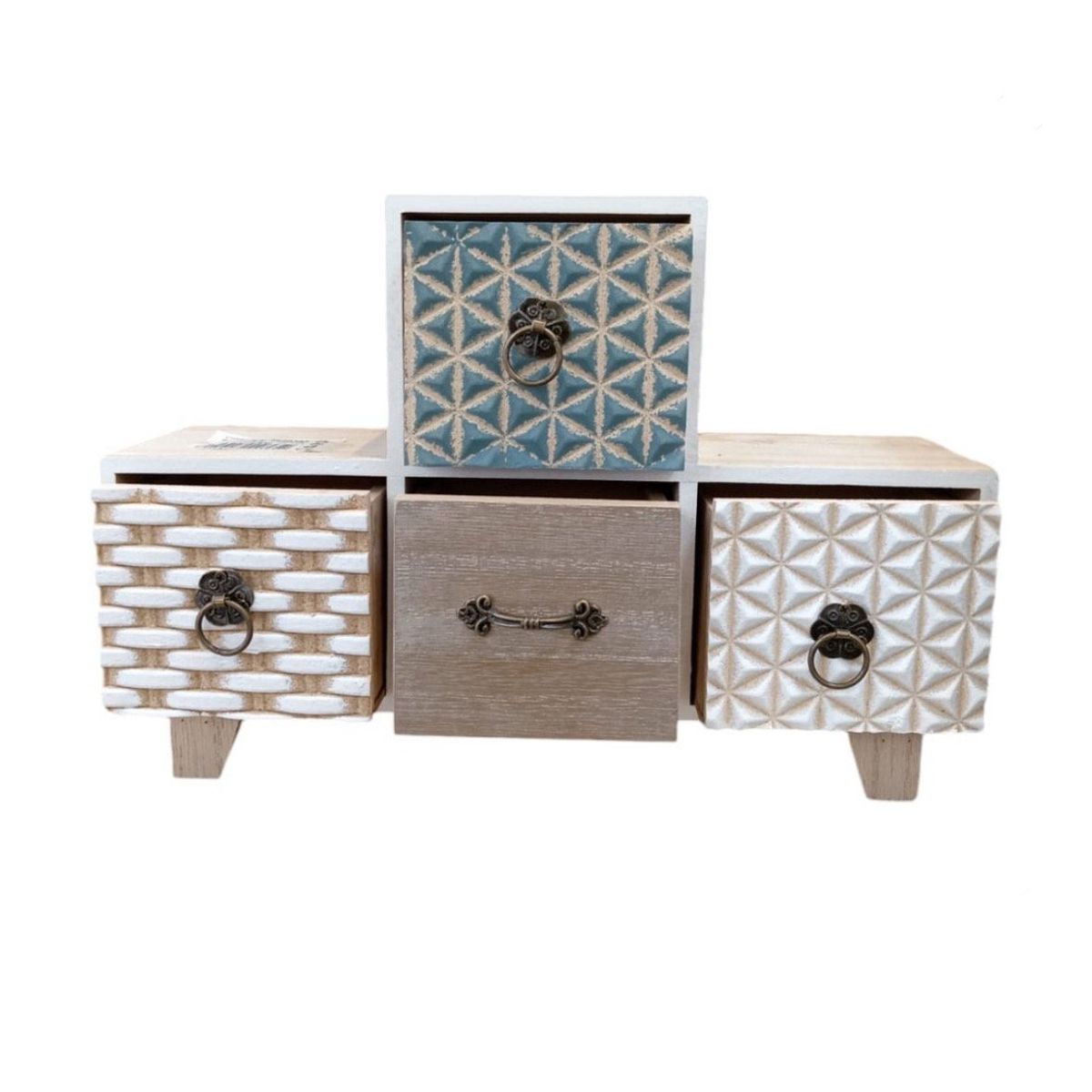 NO LOGO - Organizador Madera 4 Cajones Entramado