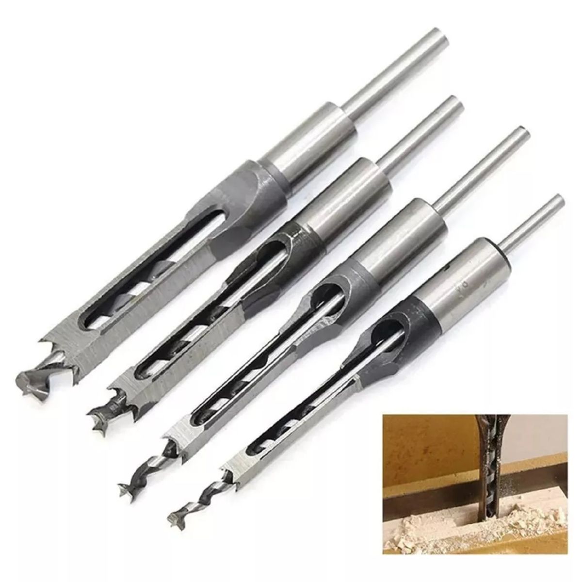 GENERICO - Broca Para Agujeros Cuadrados 4pcs Hss 18, 19, 20 Y 25 mm