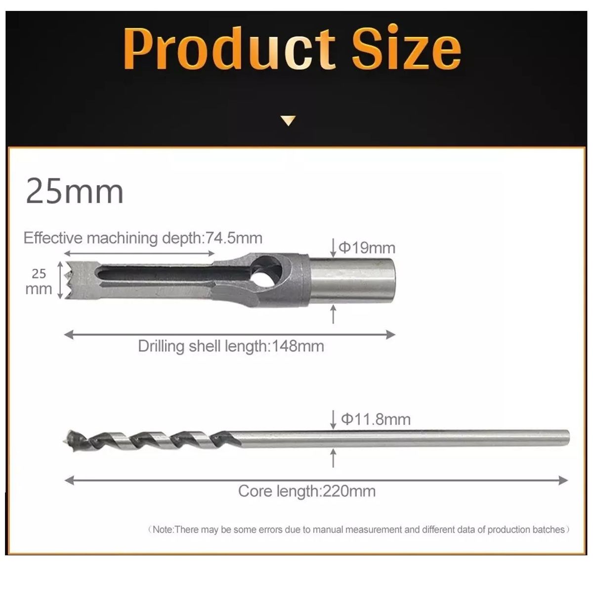 GENERICO - Broca Para Agujeros Cuadrados Hss 25 mm