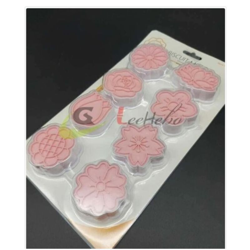 GENERICO - Cortador De Galletas 8 Piezas De Plastico Figura Rosas