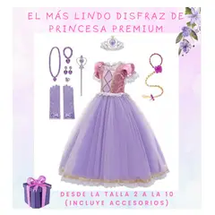 GENERICO - Disfraz Princesa Premium Púrpura incluye accesorios T10