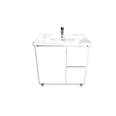 Imagen 2 del producto Vanitorio 80x47 Cm Termolaminado Blanco Con Loza Y Grifería