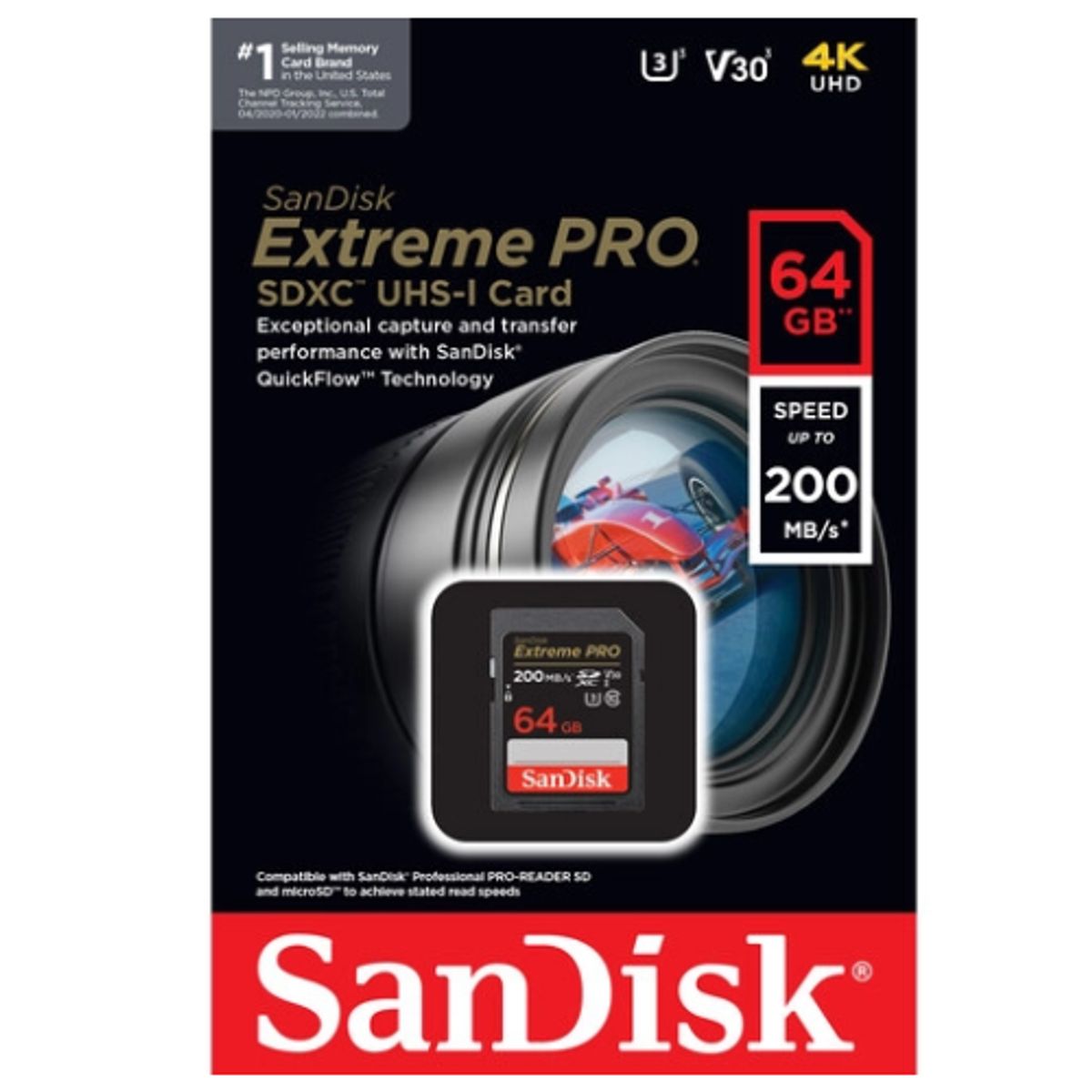 SANDISK - TARJETA SD SANDISK EXTREME PRO 4K 64GB 200MBSG