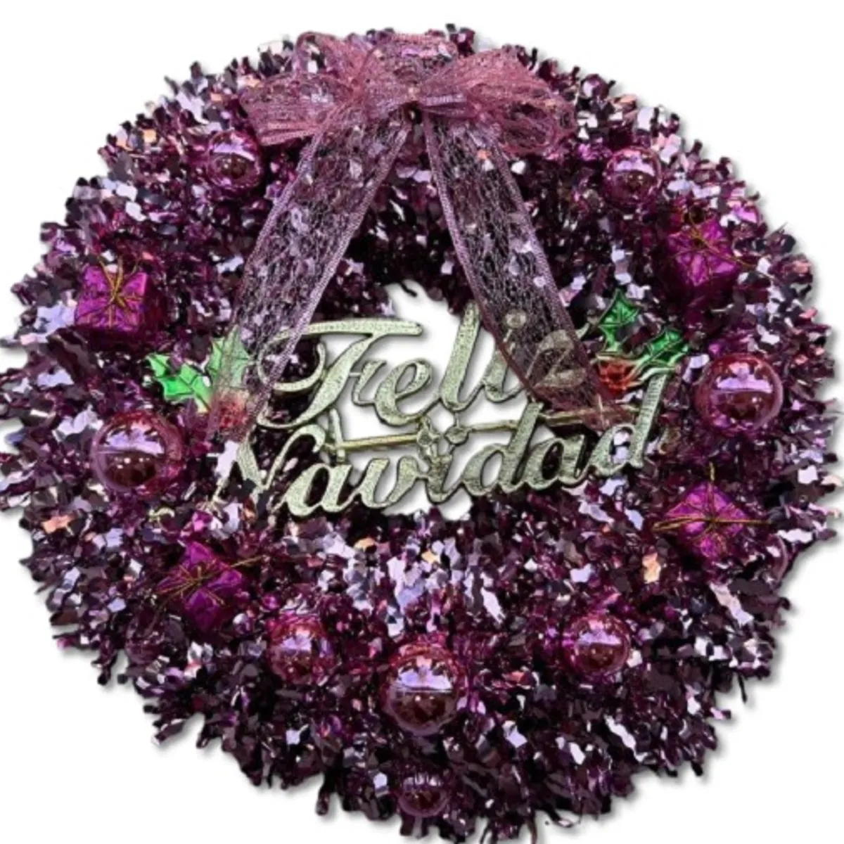 GENERICO - CORONAS O GUIRNALDAS NAVIDEÑAS 40CM DISEÑO VIOLETA WYN