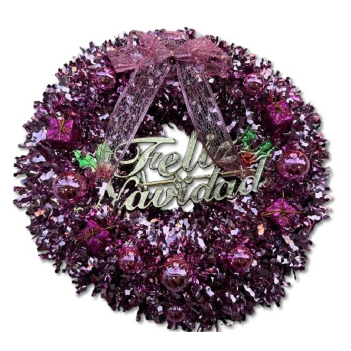 GENERICO - CORONAS O GUIRNALDAS NAVIDEÑAS 40CM DISEÑO VIOLETA WYN