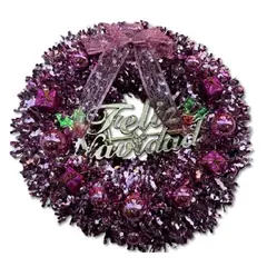 GENERICO - CORONAS O GUIRNALDAS NAVIDEÑAS CON LUCES LED 40CM DISEÑO VIOLETA WYN