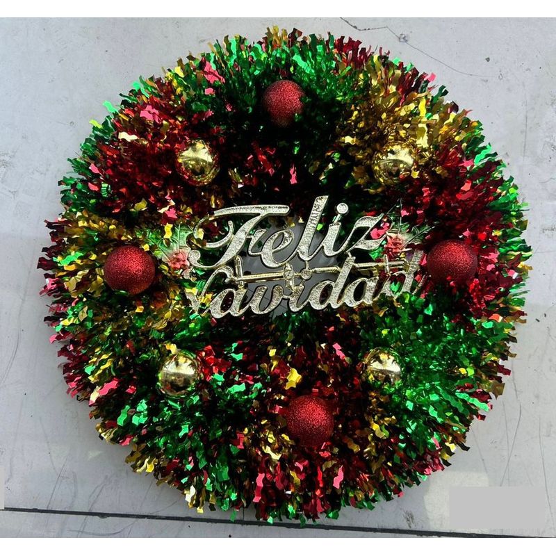 GENERICO - CORONAS O GUIRNALDAS NAVIDEÑAS CON LUCES LED 40CM MULTICOLOR WYN