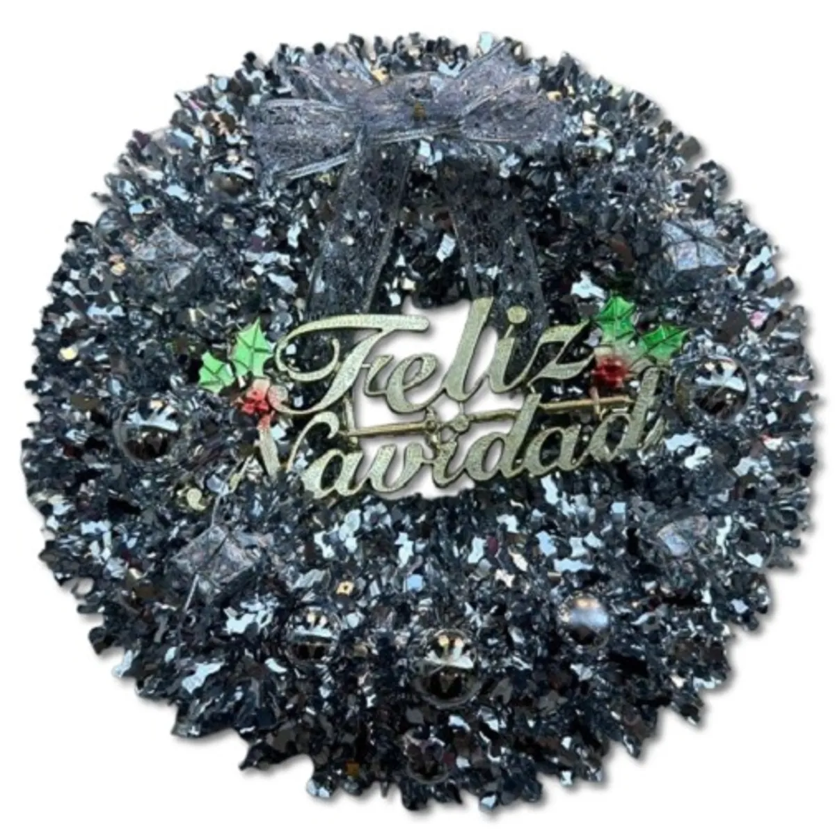 GENERICO - CORONAS O GUIRNALDAS NAVIDEÑAS 40CM PLATEADO WYN