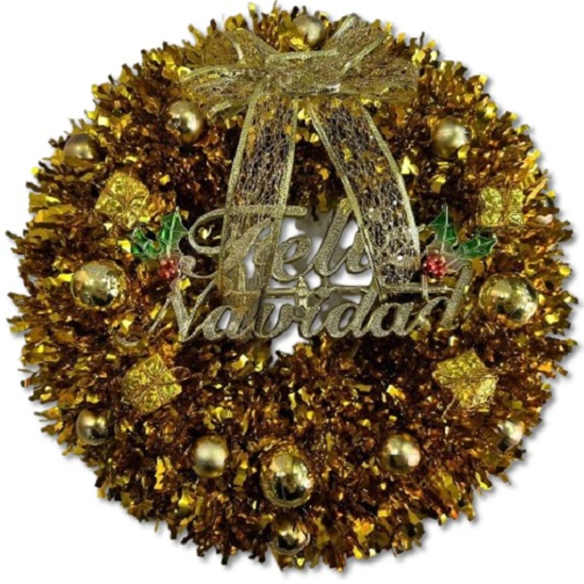 GENERICO - CORONAS O GUIRNALDAS NAVIDEÑAS 40CM DORADO WYN