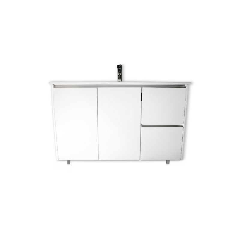 MODERN SPACE - Vanitorio 100x47 Cm Termolaminado Blanco Con Loza Y Grifería