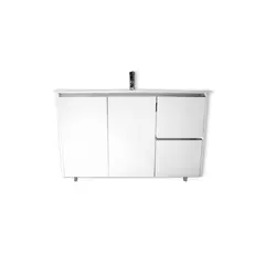 MODERN SPACE - Vanitorio 100x47 Cm Termolaminado Blanco Con Loza Y Grifería