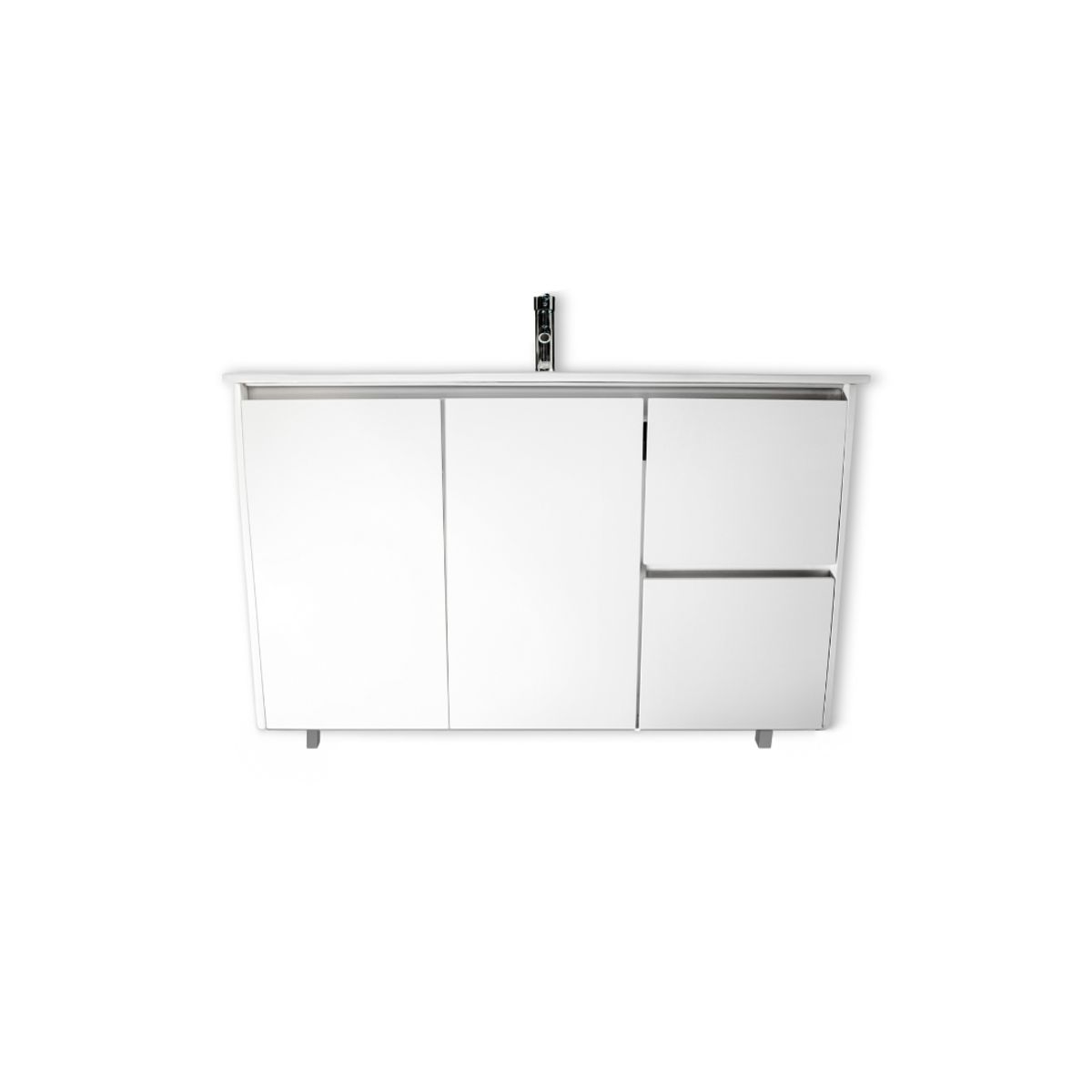 MODERN SPACE - Vanitorio 120x47 Cm Termolaminado Blanco Con Loza Y Grifería