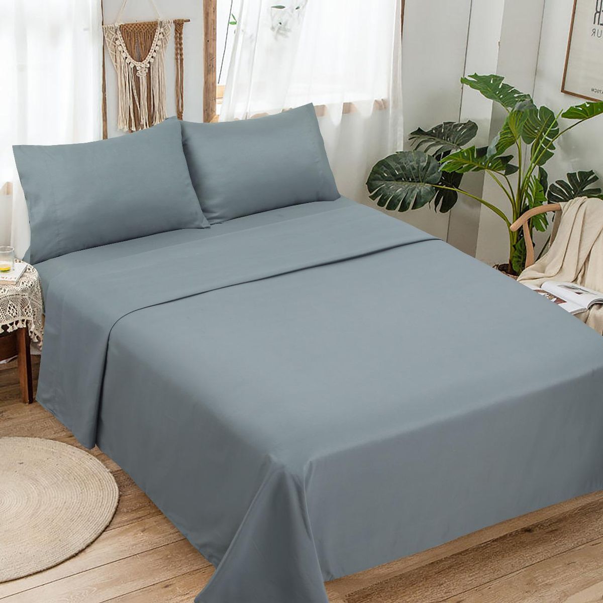 GENERICO - Juego de Sábana King Color Gris