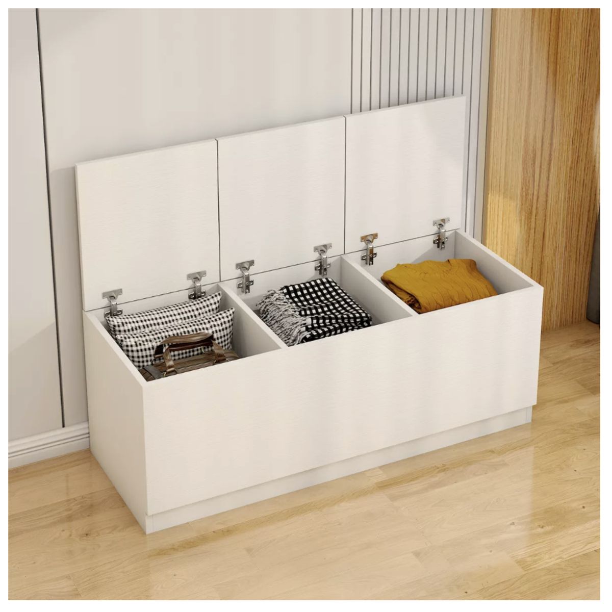 HOMER DESIGN - Organizador De Ropa De Madera Estante Dormitorio Bajo ventanal