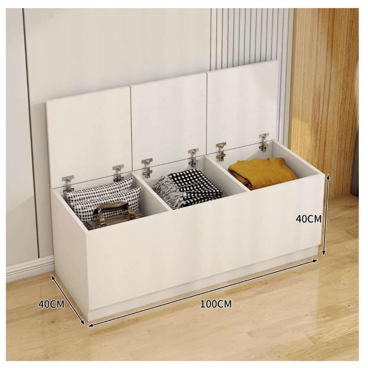 HOMER DESIGN - Organizador De Ropa De Madera Estante Dormitorio Bajo ventanal