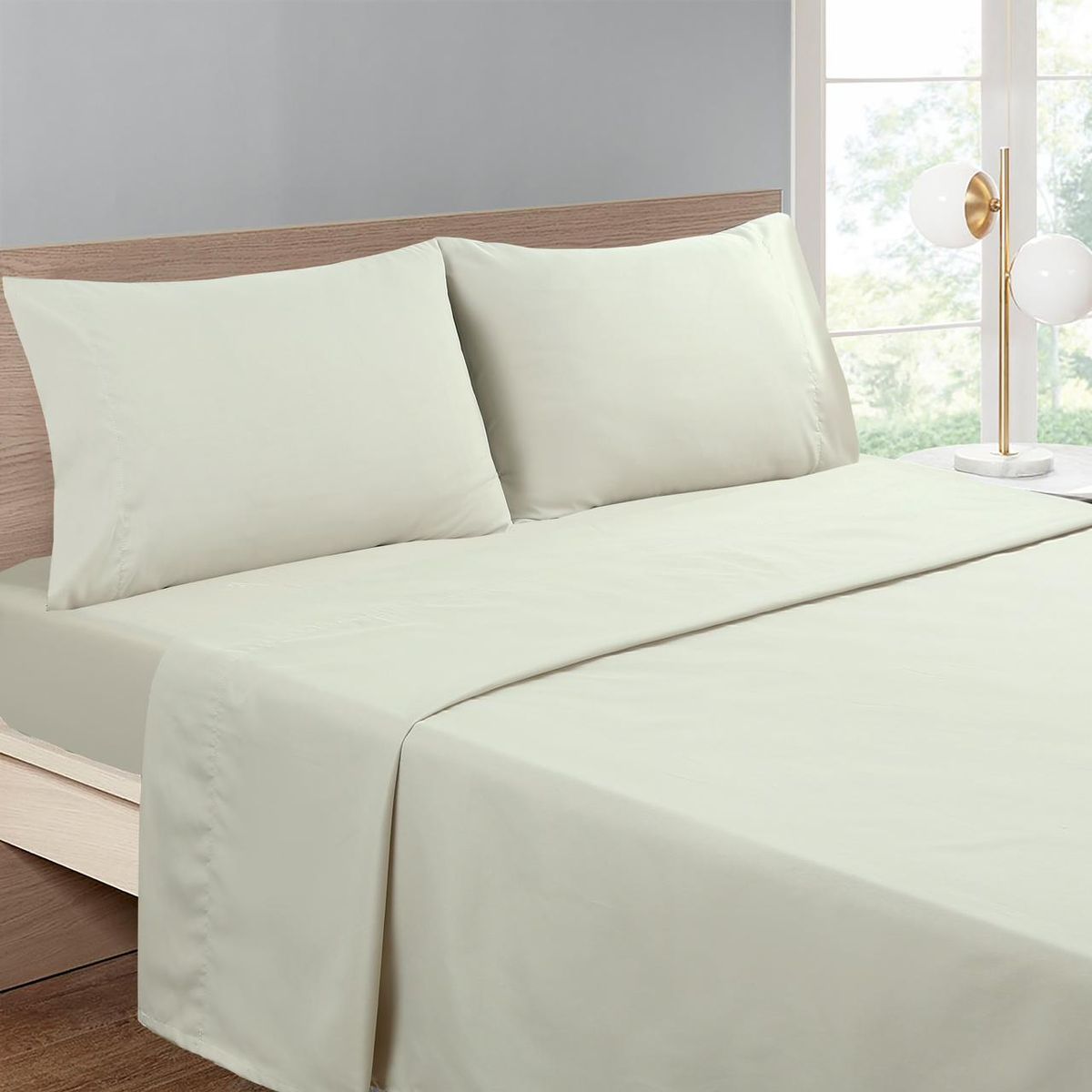 GENERICO - Juego de Sábana King Color Beige